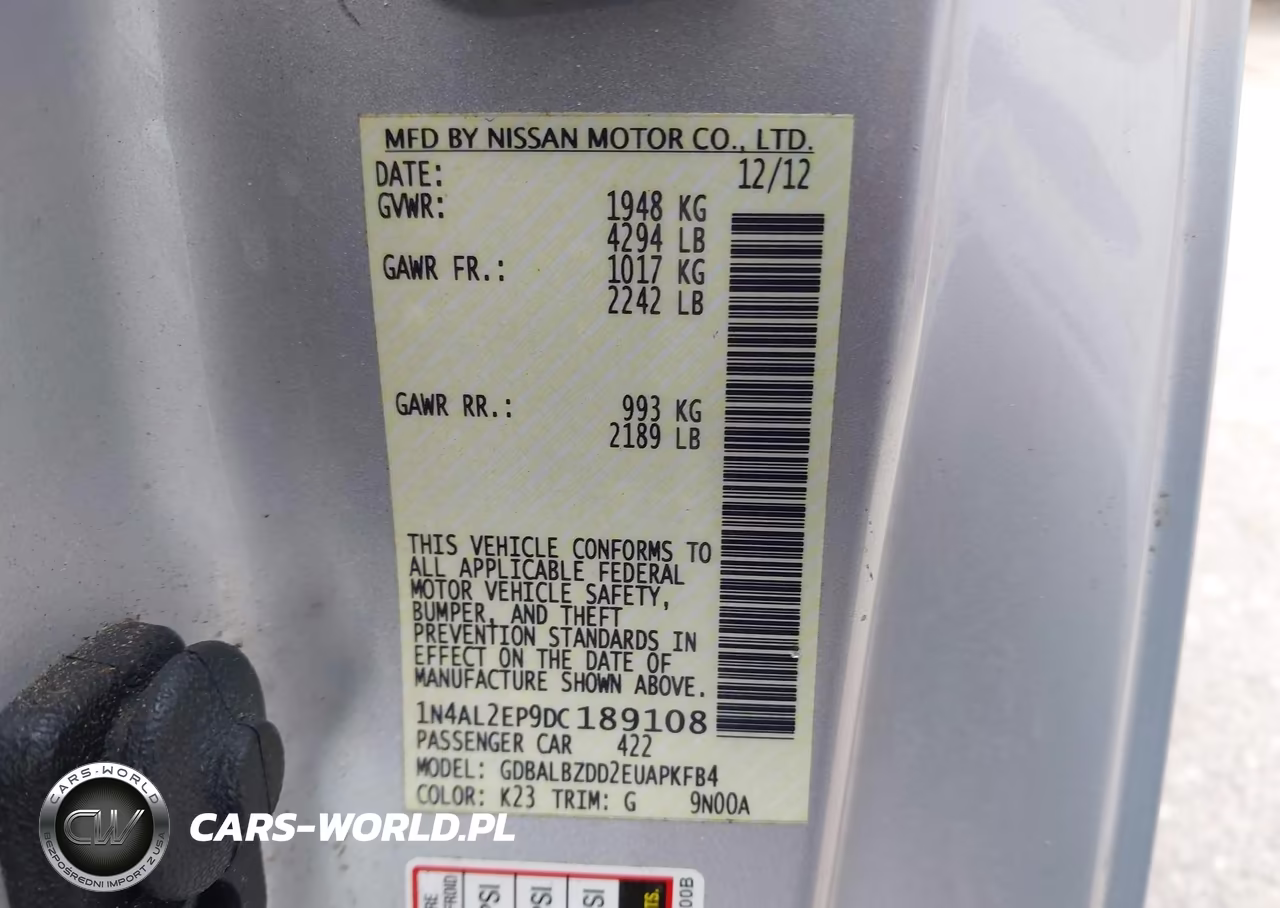 2013 Nissan Altima 2.5 S VIN:1N4AL2EP9DC189108 - 9