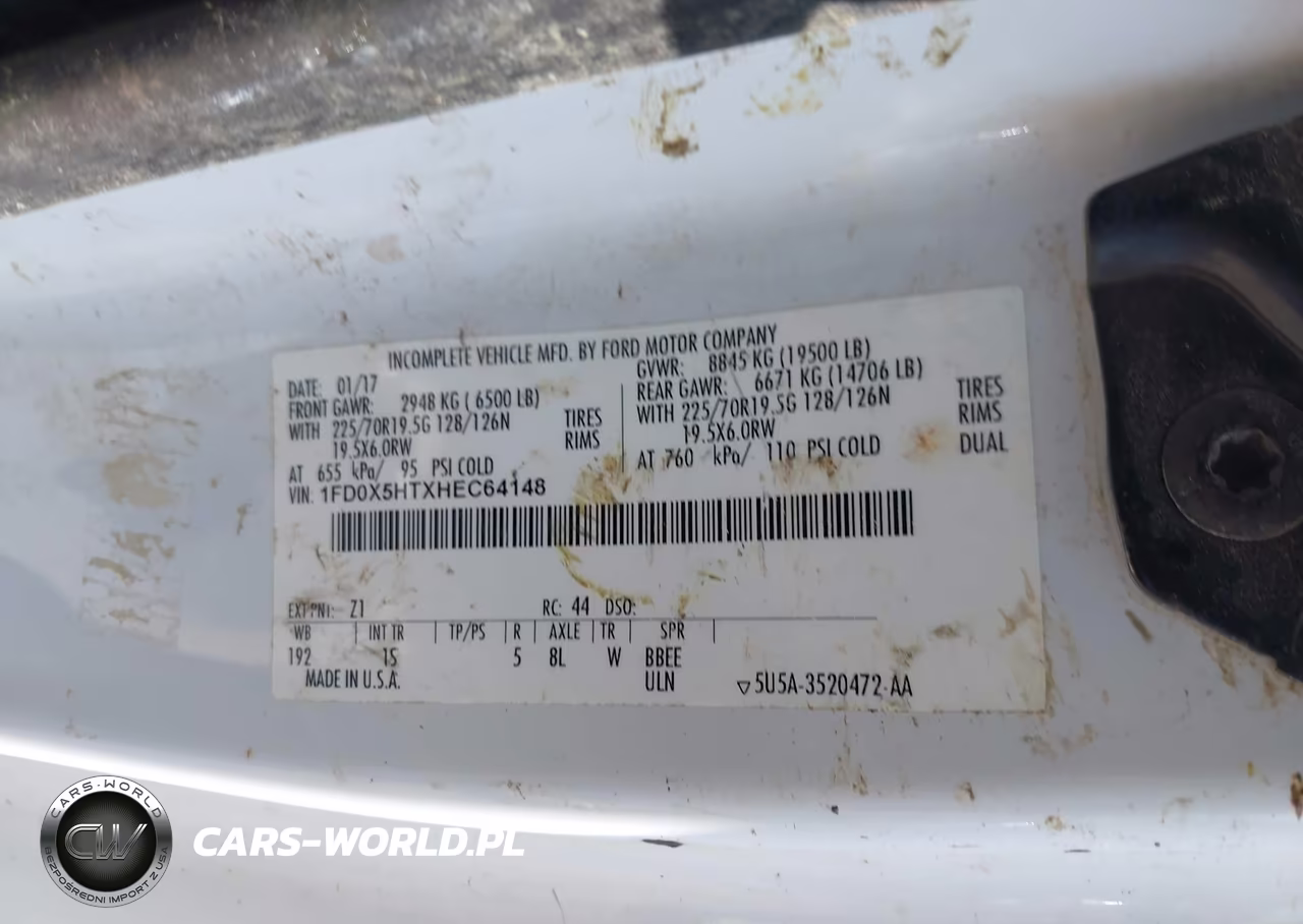 2017 Ford F-550 Chassis Xl VIN:1FD0X5HTXHEC64148 - 9