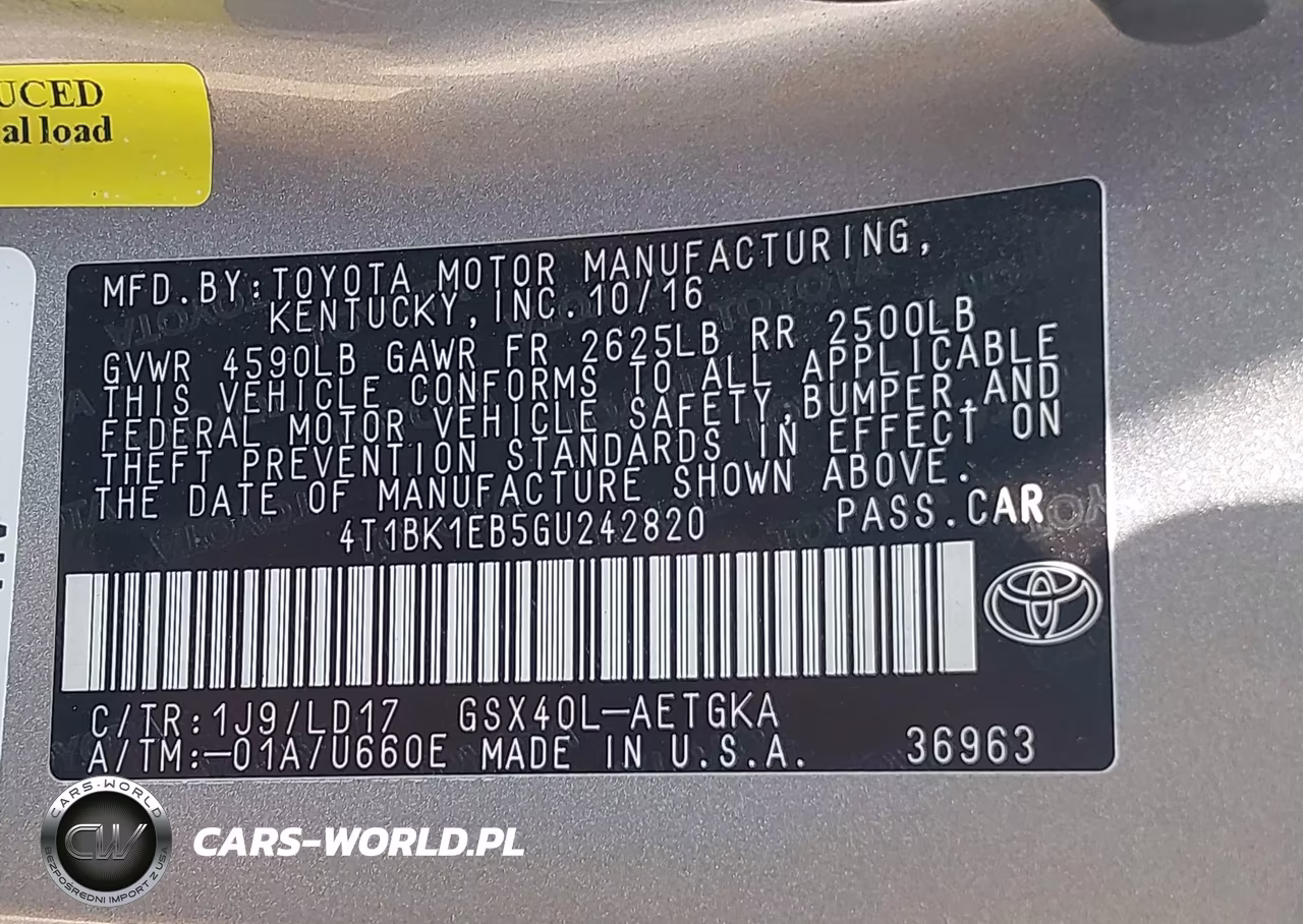 2016 Toyota Avalon Xle VIN:4T1BK1EB5GU242820 - 9