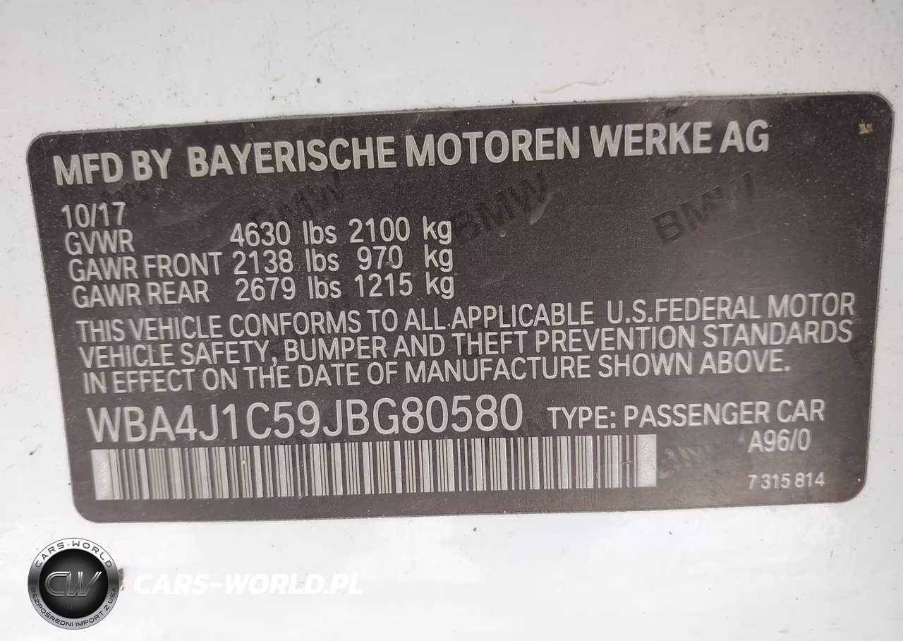 2018 BMW 430I Gran Coupe VIN:WBA4J1C59JBG80580 - 9