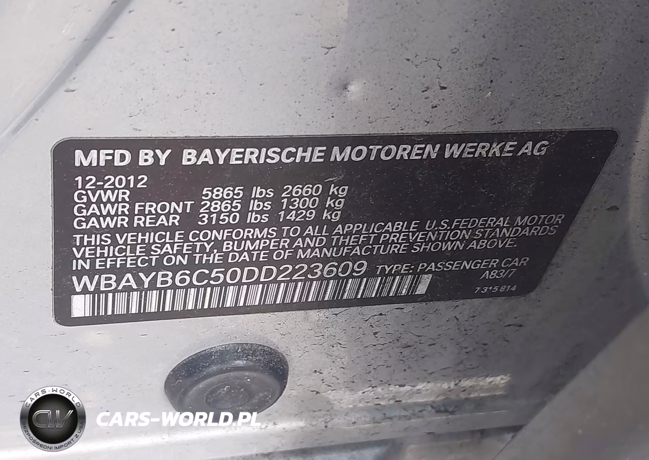2013 BMW 750I xDrive VIN:WBAYB6C50DD223609 - 9