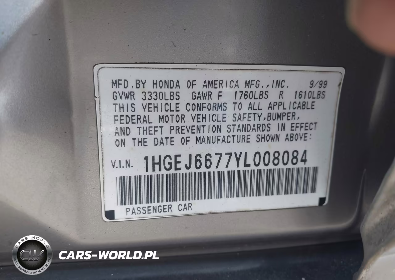2000 Honda Civic Lx VIN:1HGEJ6677YL008084 - 9