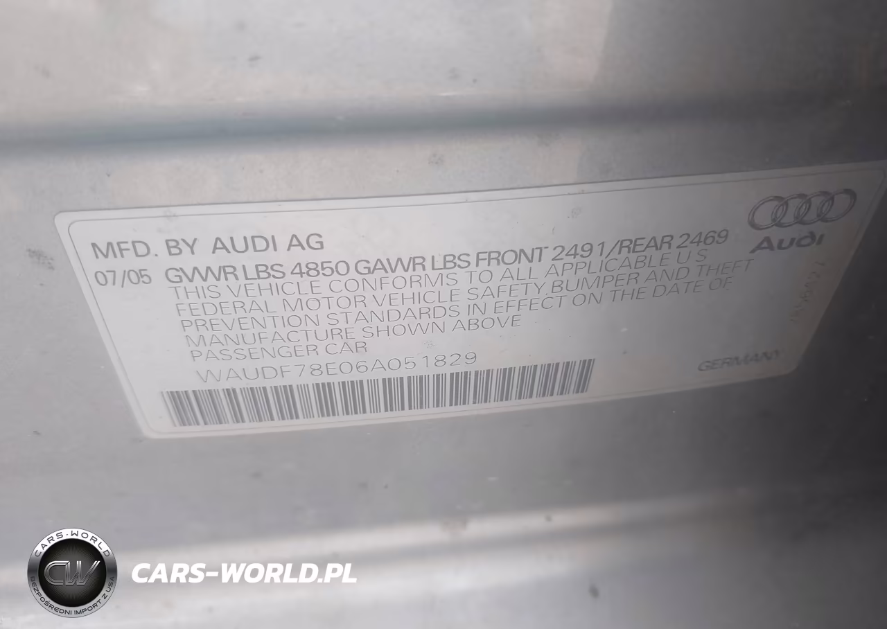2006 Audi A4 2.0T VIN:WAUDF78E06A051829 - 9