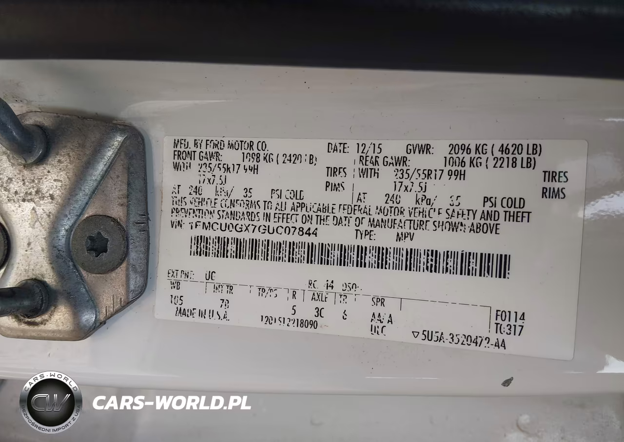 2016 Ford Escape Se VIN:1FMCU0GX7GUC07844 - 9