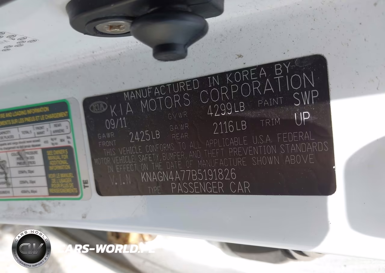 2011 Kia Optima Ex VIN:KNAGN4A77B5191826 - 9