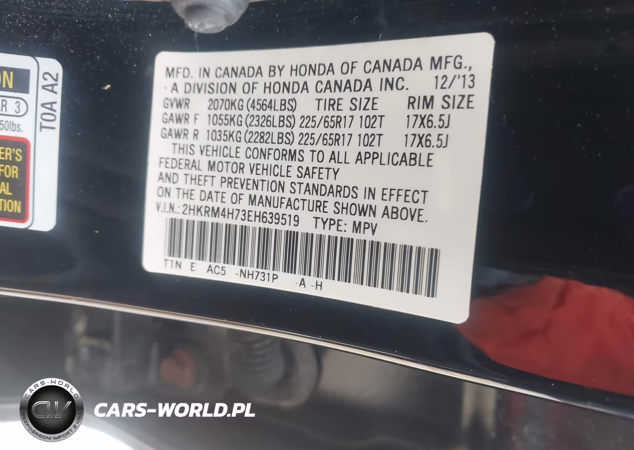 2014 Honda Cr-V Ex-L VIN:2HKRM4H73EH639519 - 9