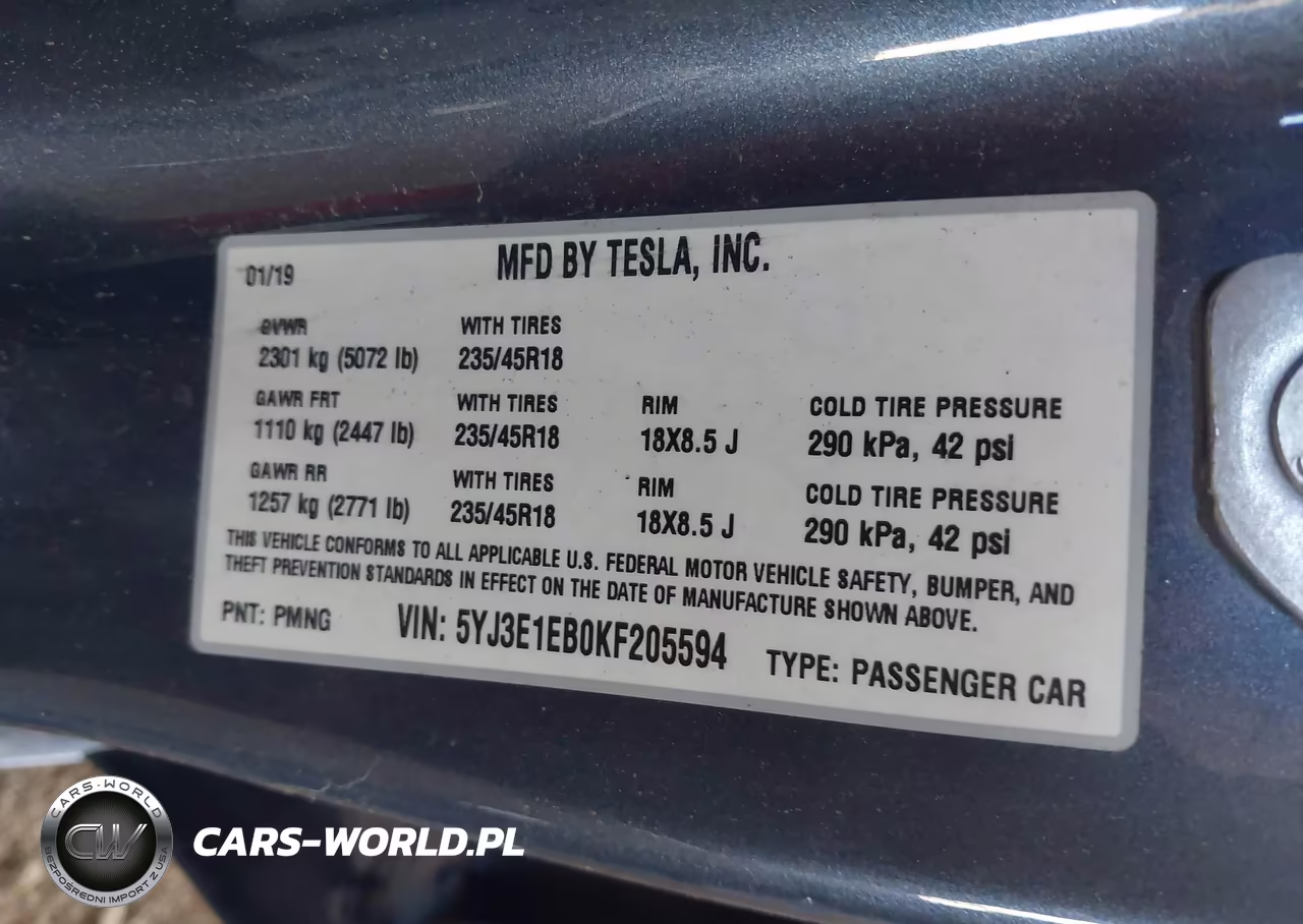 2019 Tesla Model 3 Long Range-Performance VIN:5YJ3E1EB0KF205594 - 9