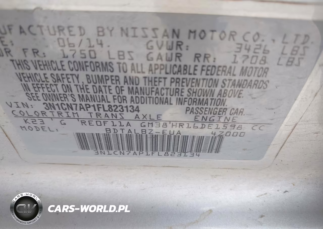 2015 Nissan Versa 1.6 Sv VIN:3N1CN7AP1FL823134 - 9