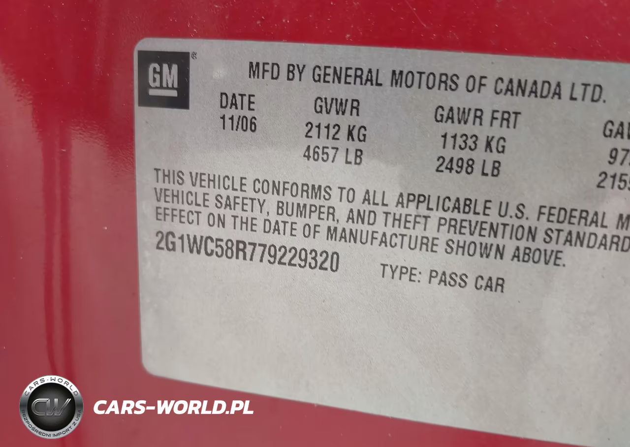 2007 Chevrolet Impala 3.9L Lt VIN:2G1WC58R779229320 - 9