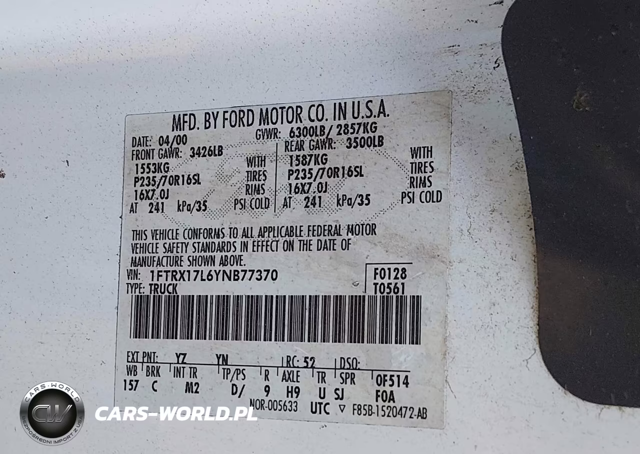 2000 Ford F150 Lariat-Work Series-Xl-Xlt VIN:1FTRX17L6YNB77370 - 9