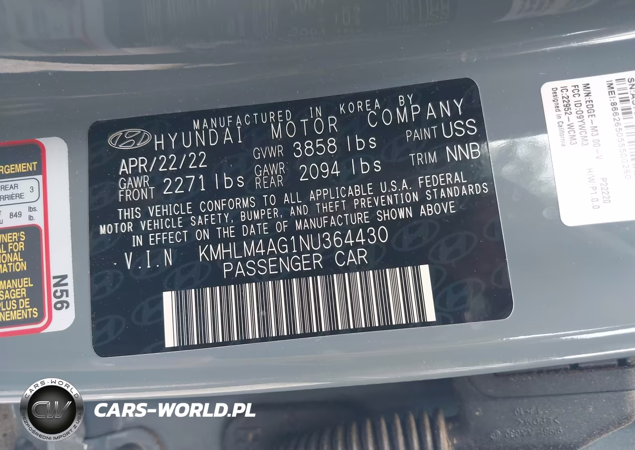 2022 Hyundai Elantra Sel VIN:KMHLM4AG1NU364430 - 9