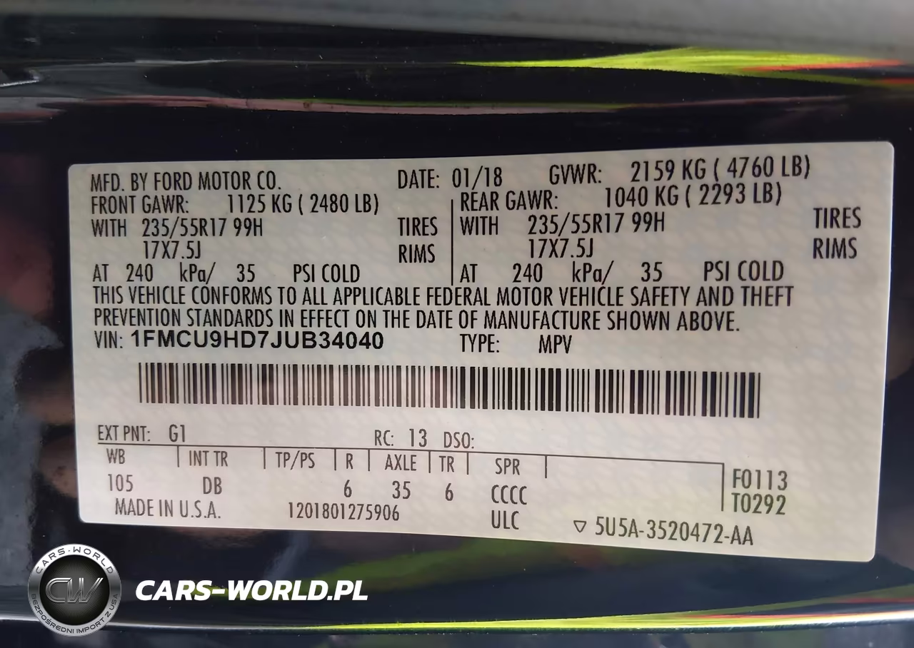 2018 Ford Escape Sel VIN:1FMCU9HD7JUB34040 - 9