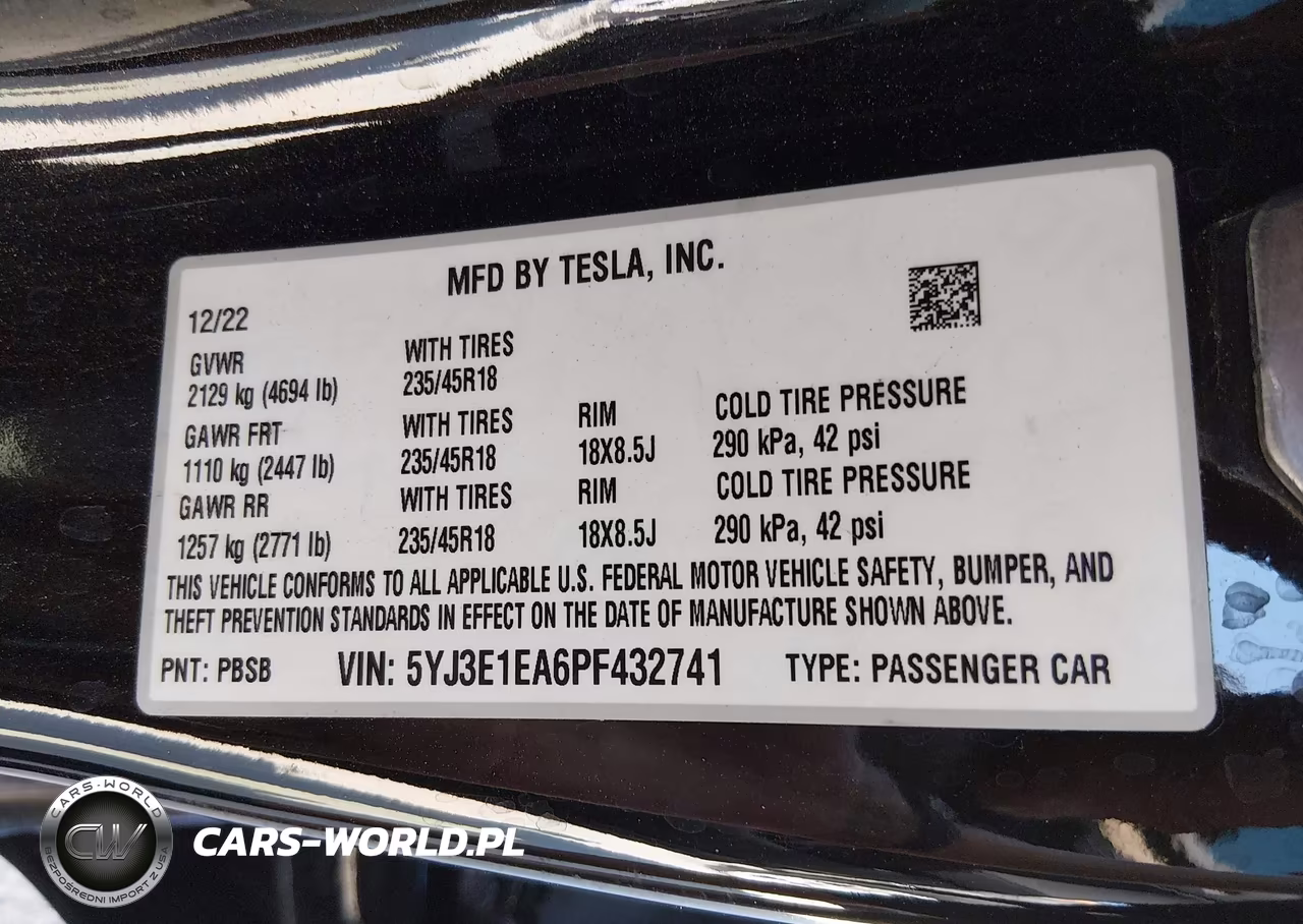 2023 Tesla Model 3 Rear-Wheel Drive VIN:5YJ3E1EA6PF432741 - 9
