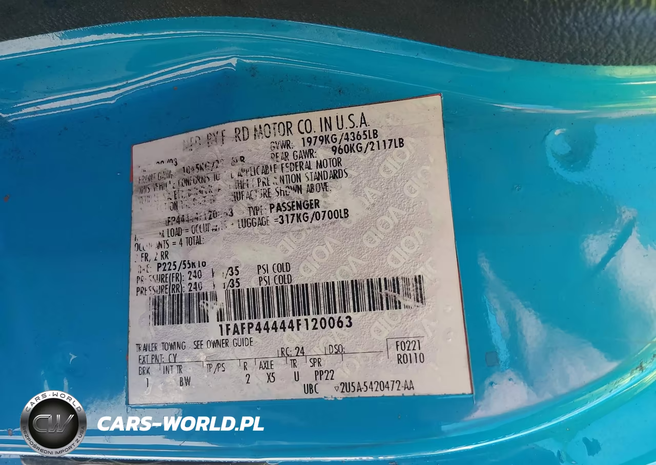 2004 Ford Mustang VIN:1FAFP44444F120063 - 9