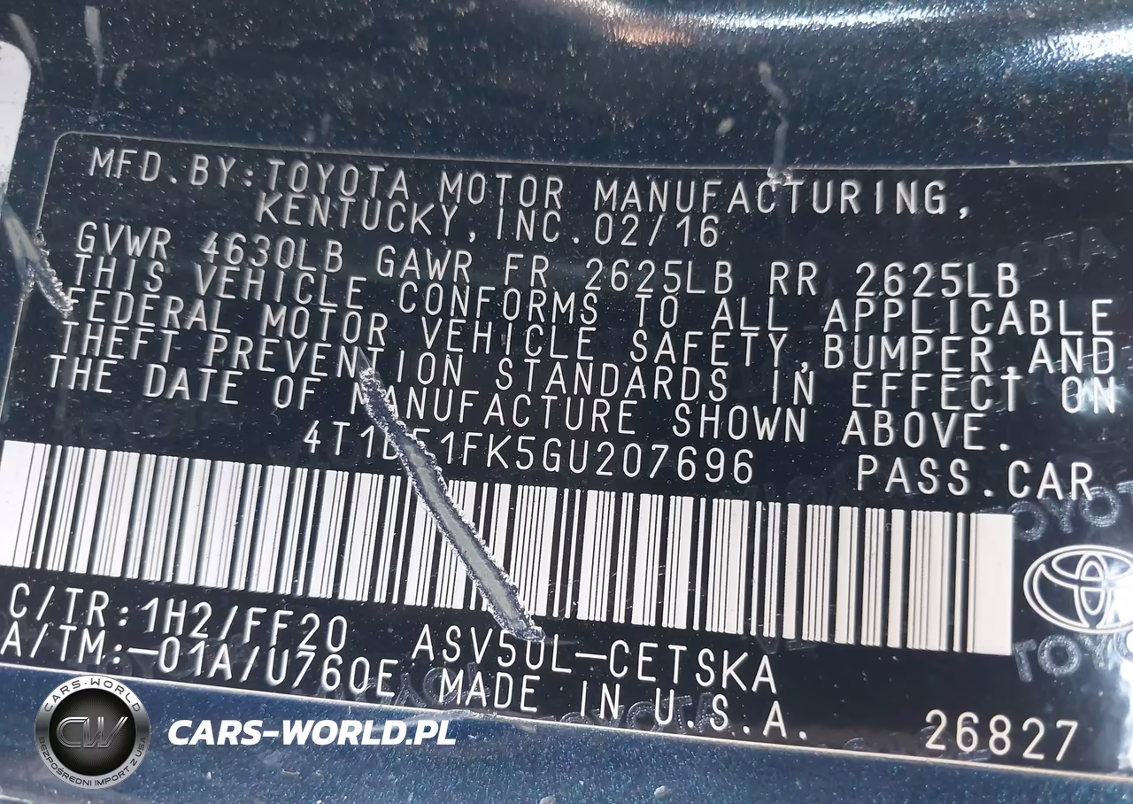 2016 Toyota Camry Se VIN:4T1BF1FK5GU207696 - 9
