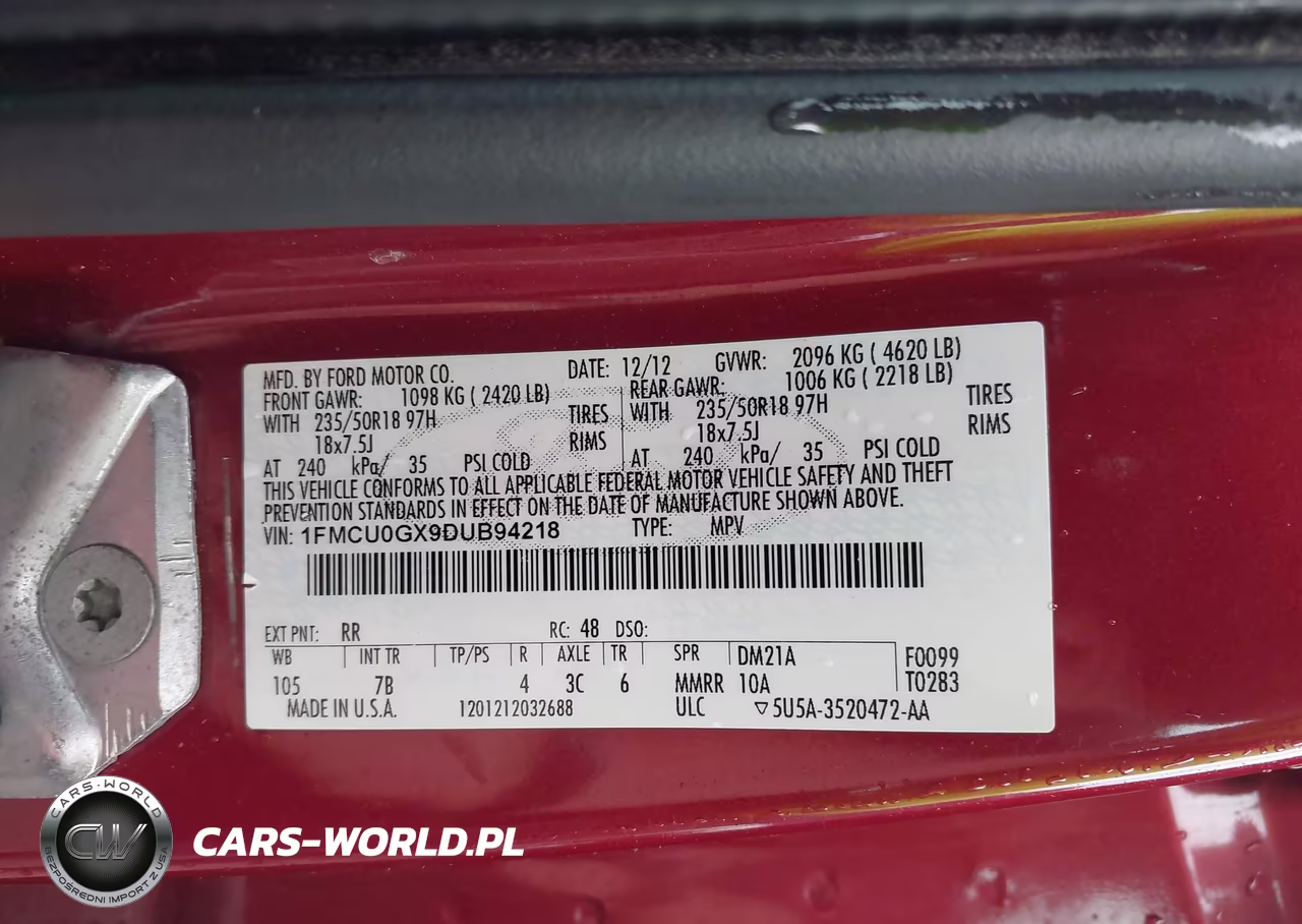 2013 Ford Escape Se VIN:1FMCU0GX9DUB94218 - 9