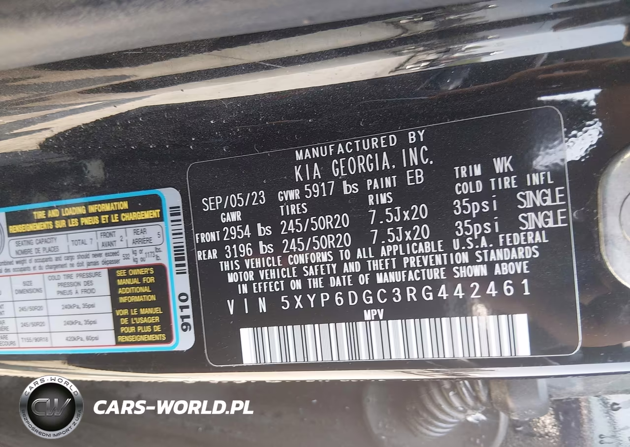 2024 Kia Telluride S VIN:5XYP6DGC3RG442461 - 9