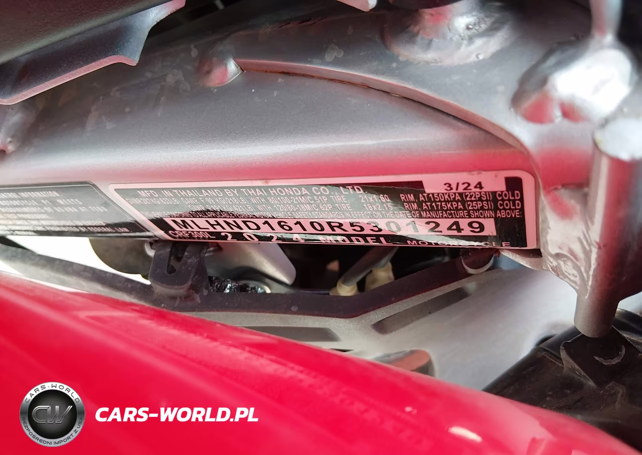 2024 Honda Crf300 L VIN:MLHND1610R5301249 - 10
