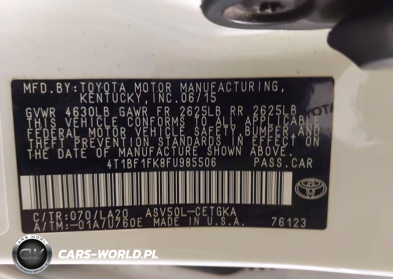 2015 Toyota Camry Xle VIN:4T1BF1FK8FU985506 - 9