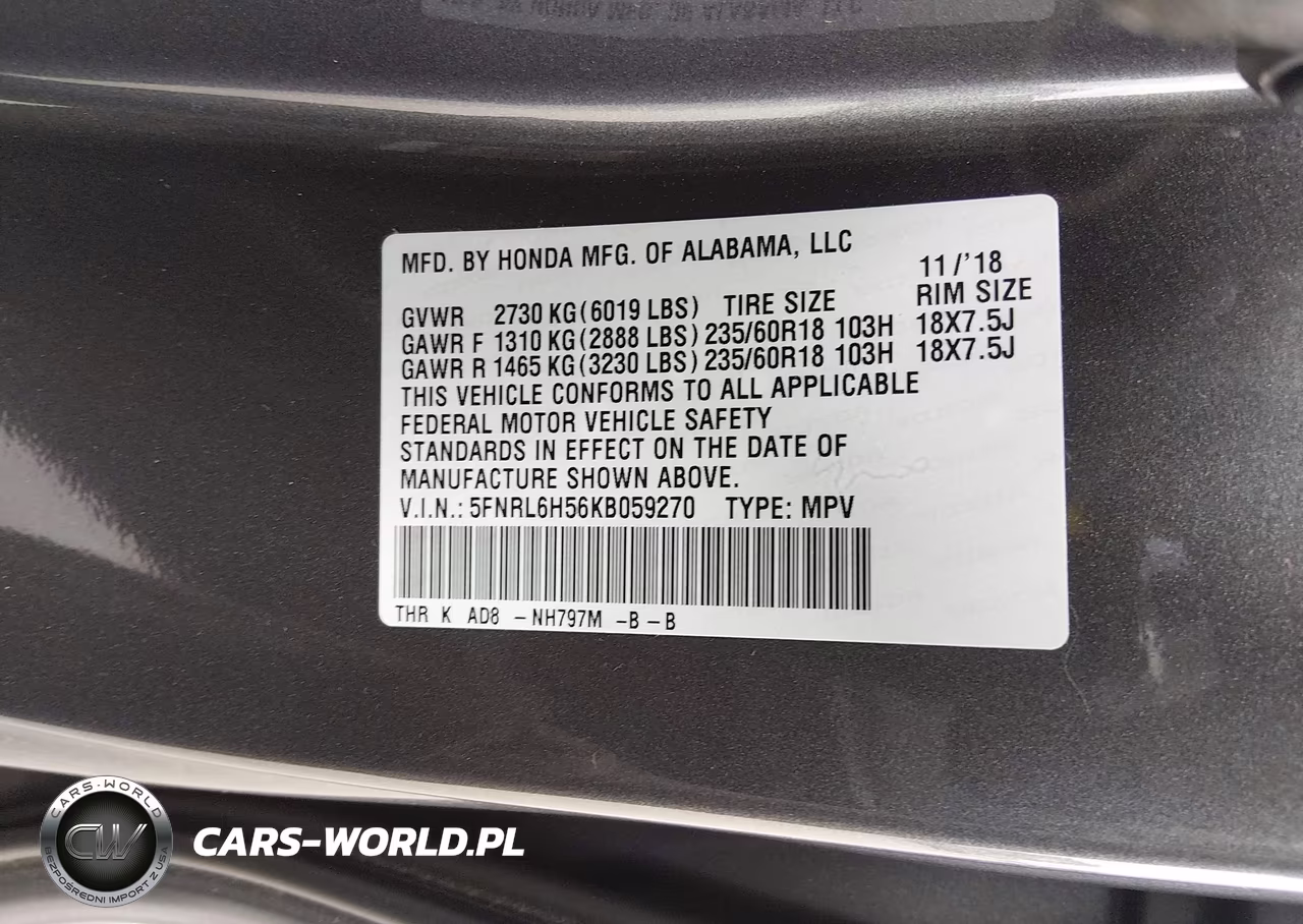 2019 Honda Odyssey Ex VIN:5FNRL6H56KB059270 - 9
