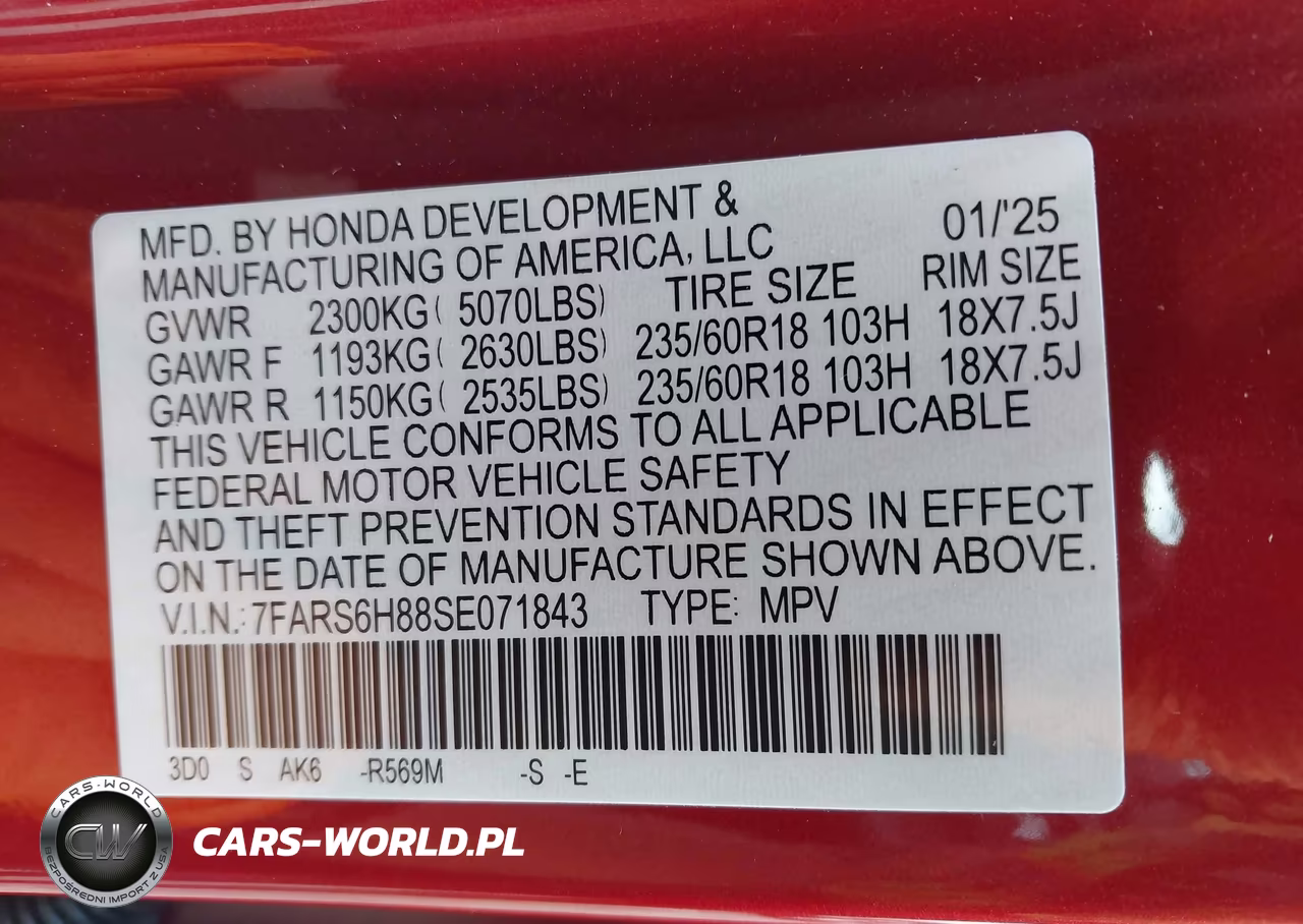 2025 Honda Cr-V Hybrid Sport-L VIN:7FARS6H88SE071843 - 9