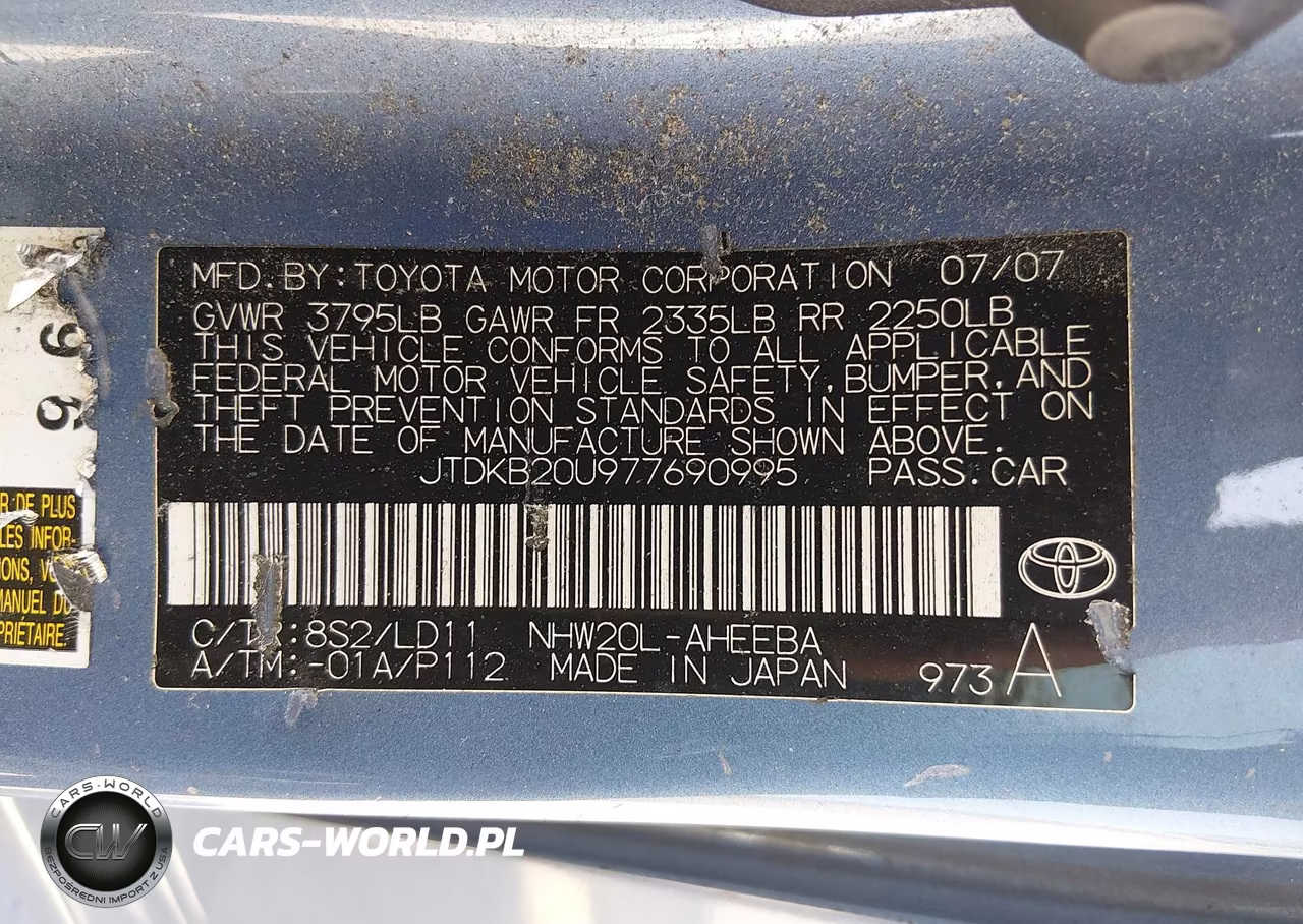 2007 Toyota Prius Touring VIN:JTDKB20U977690995 - 9