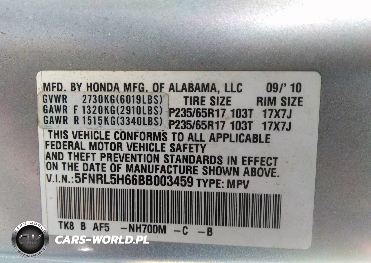 2011 Honda Odyssey Ex-L VIN:5FNRL5H66BB003459 - 9