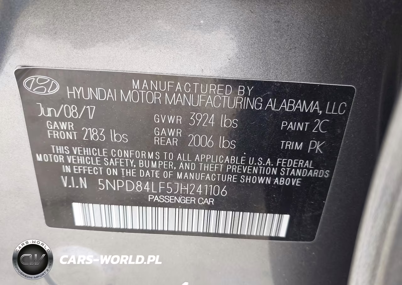 2018 Hyundai Elantra Sel VIN:5NPD84LF5JH241106 - 9