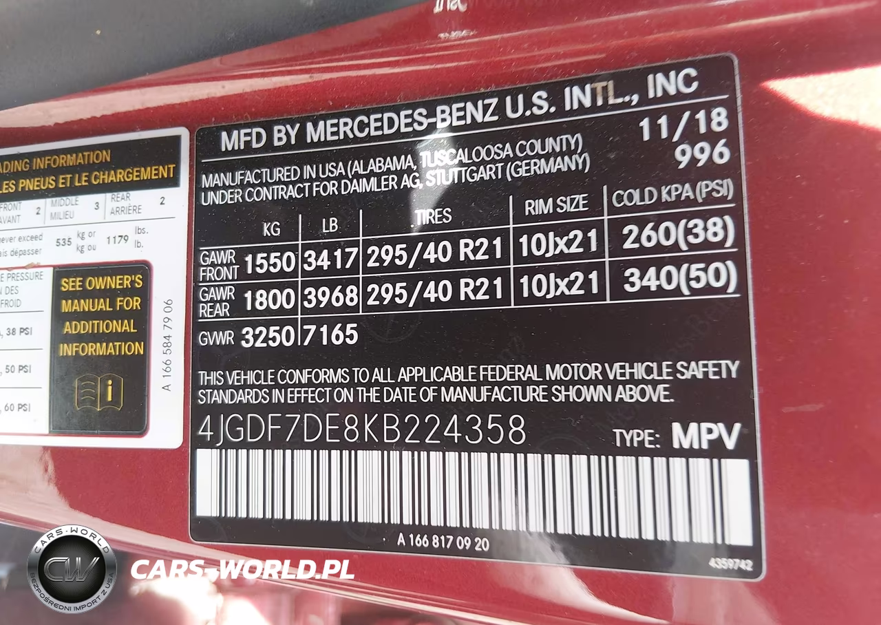 2019 Mercedes-Benz Gls 550 4Matic VIN:4JGDF7DE8KB224358 - 9