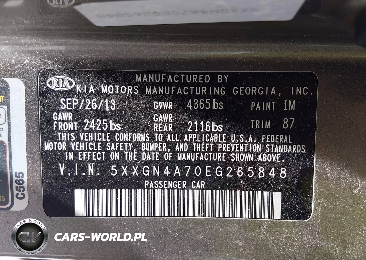 2014 Kia Optima Ex VIN:5XXGN4A70EG265848 - 9