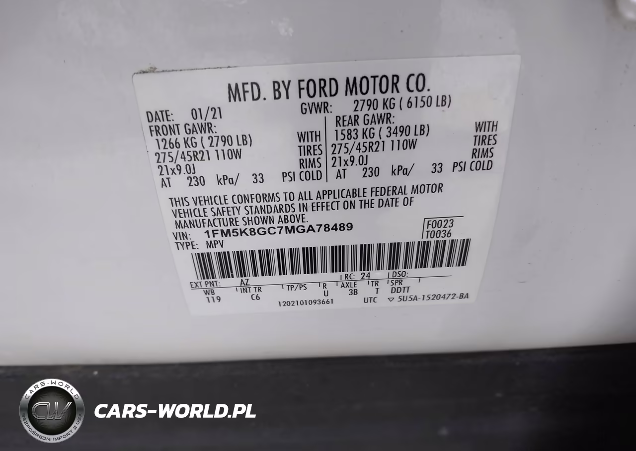 2021 Ford Explorer St VIN:1FM5K8GC7MGA78489 - 9