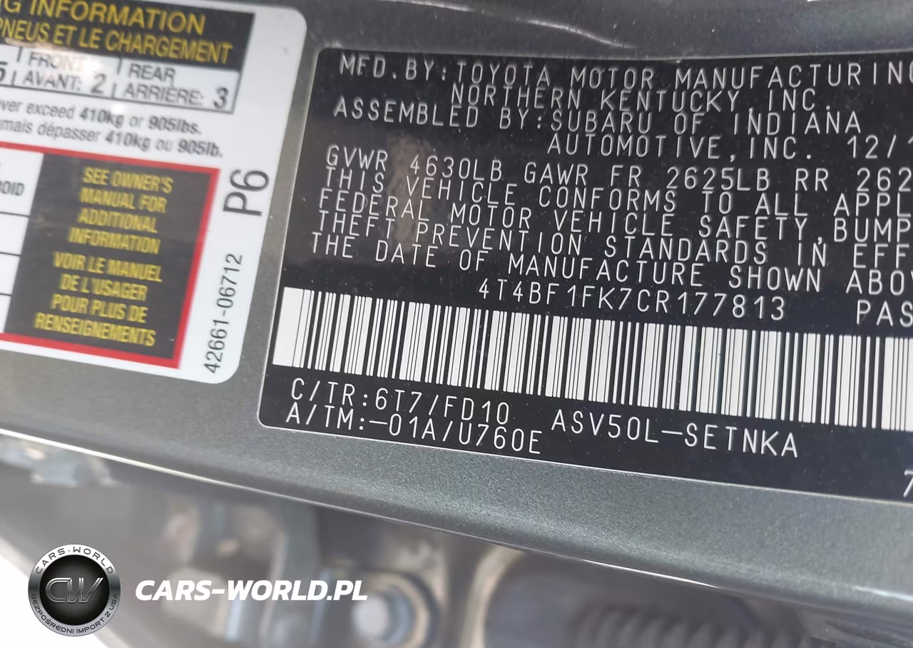 2012 Toyota Camry Le VIN:4T4BF1FK7CR177813 - 9