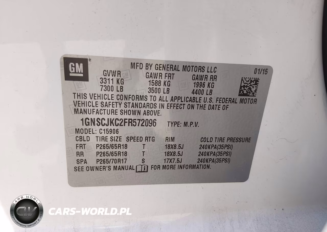 2015 Chevrolet Suburban Lt VIN:1GNSCJKC2FR572096 - 9