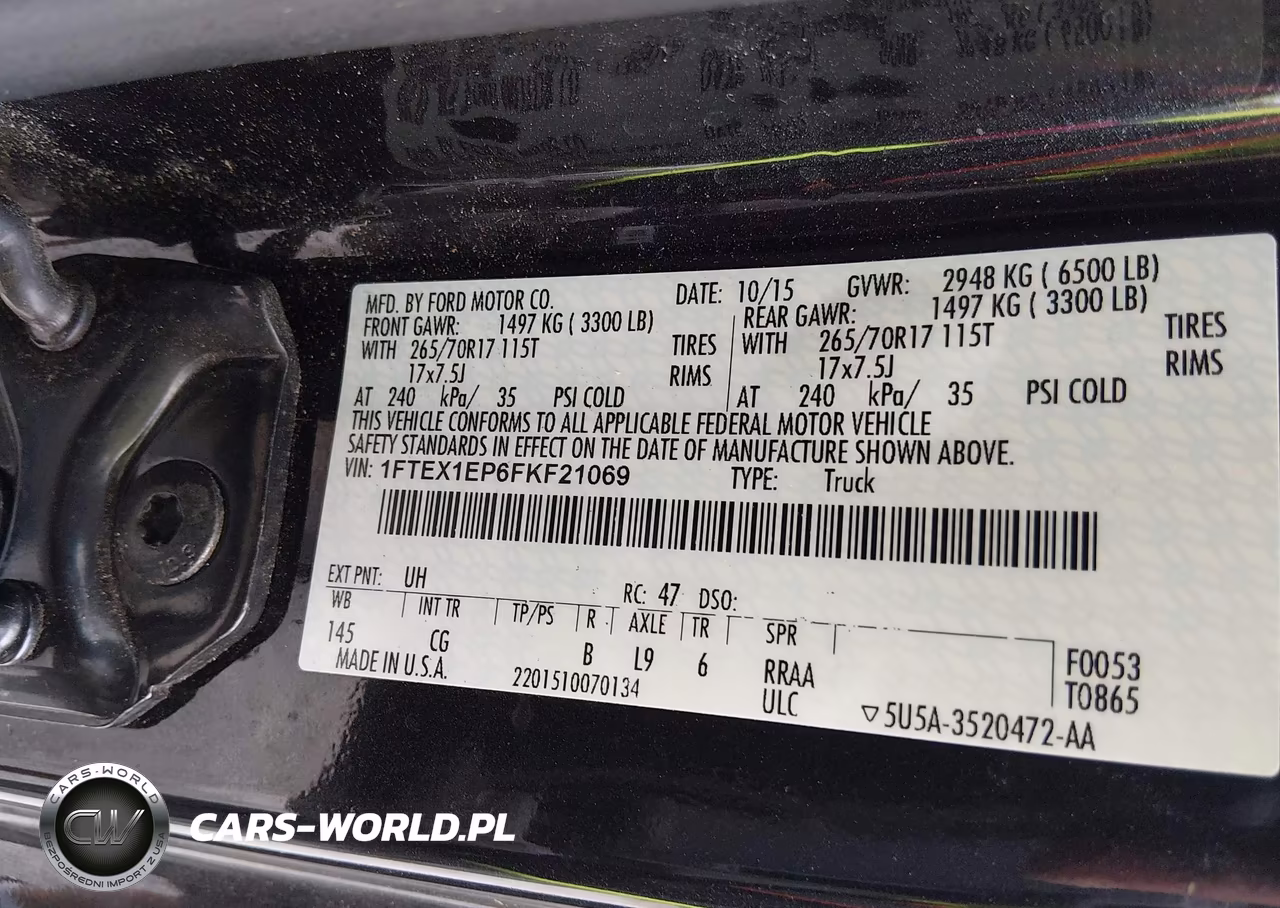 2015 Ford F-150 Xl VIN:1FTEX1EP6FKF21069 - 9