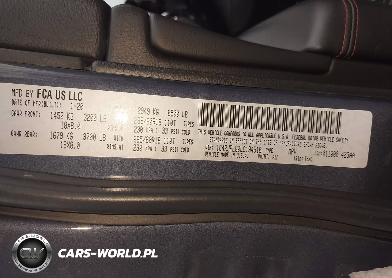 2020 Jeep Grand Cherokee Trailhawk 4X4 VIN:1C4RJFLG0LC194516 - 9