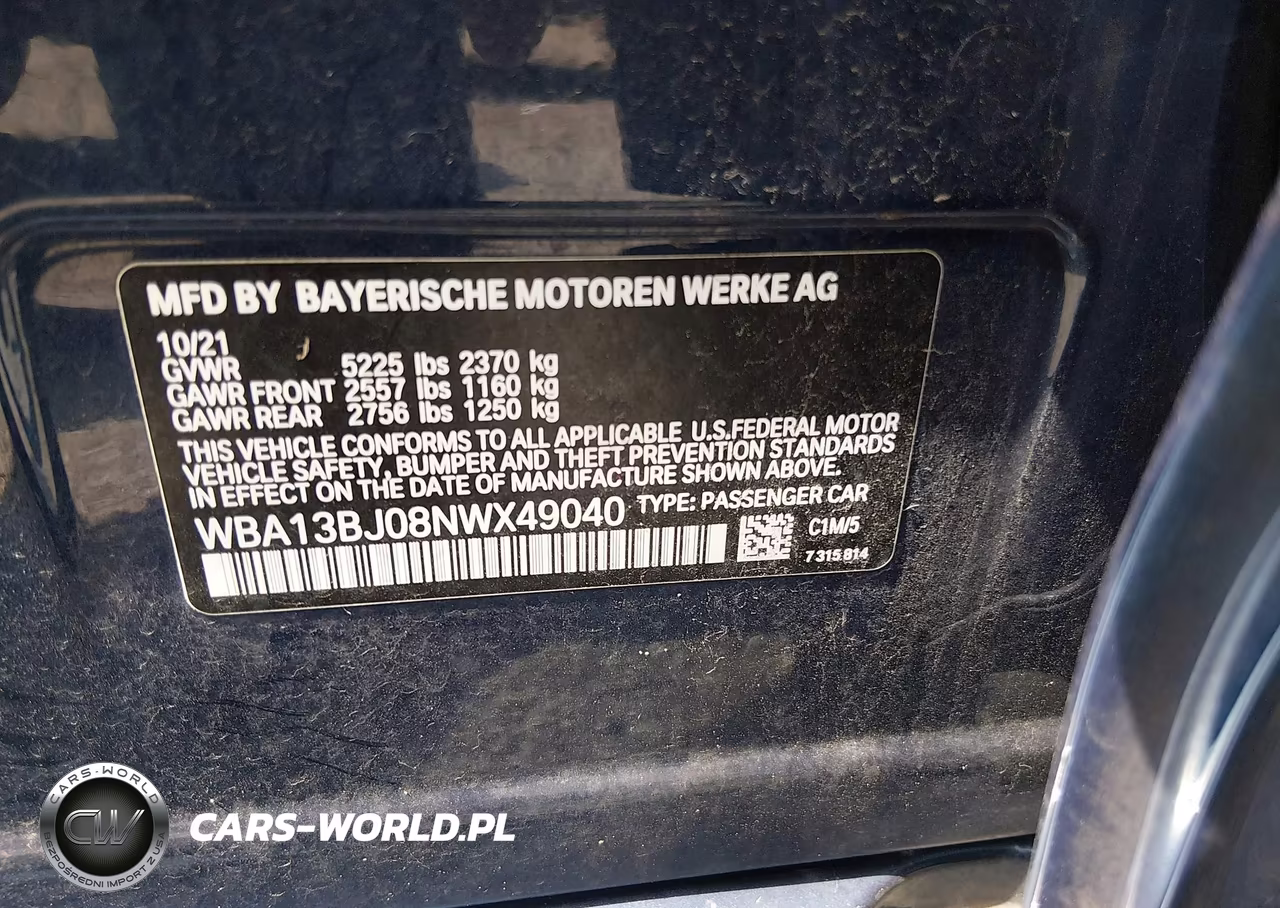 2022 BMW 530 I xDrive VIN:WBA13BJ08NWX49040 - 9