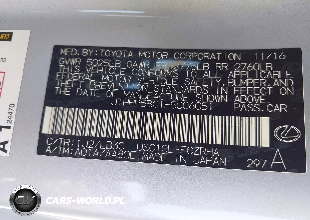 2017 Lexus Rc F VIN:JTHHP5BC1H5006051 - 9