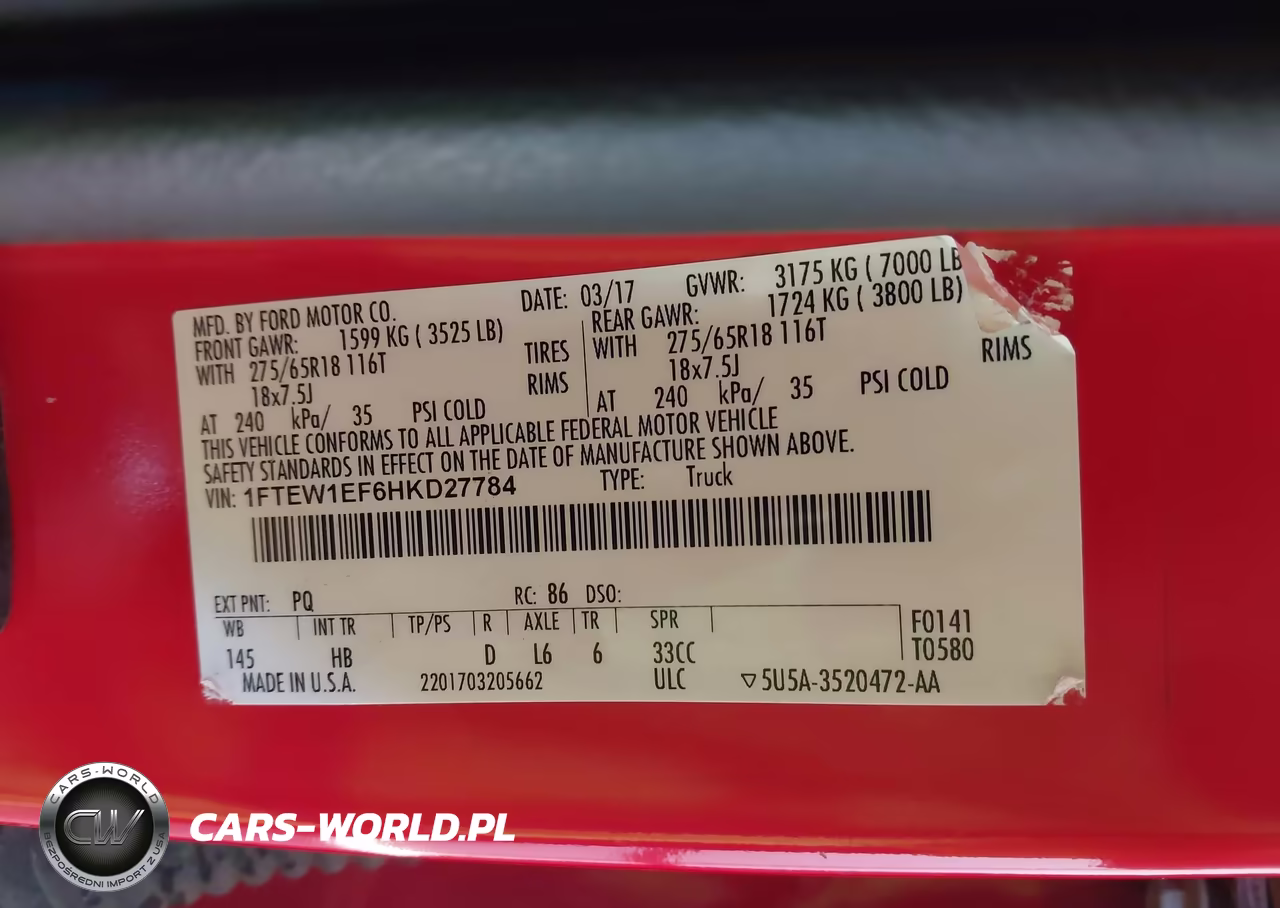 2017 Ford F-150 Lariat VIN:1FTEW1EF6HKD27784 - 9