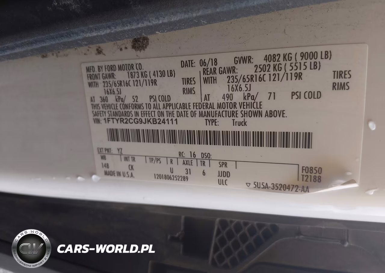 2018 Ford Transit-250 VIN:1FTYR2CG9JKB24111 - 9