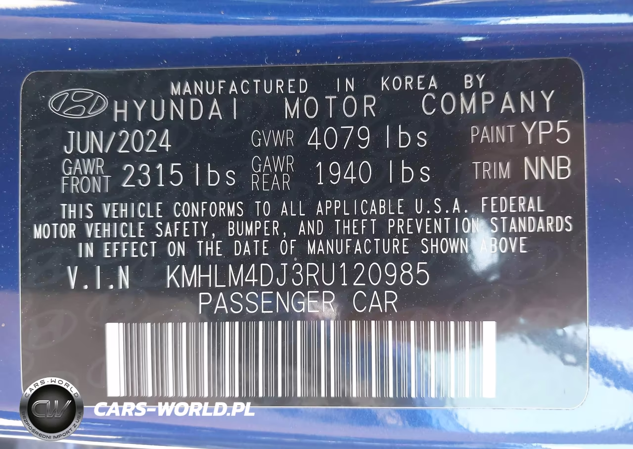 2024 Hyundai Elantra Hybrid Blue VIN:KMHLM4DJ3RU120985 - 9