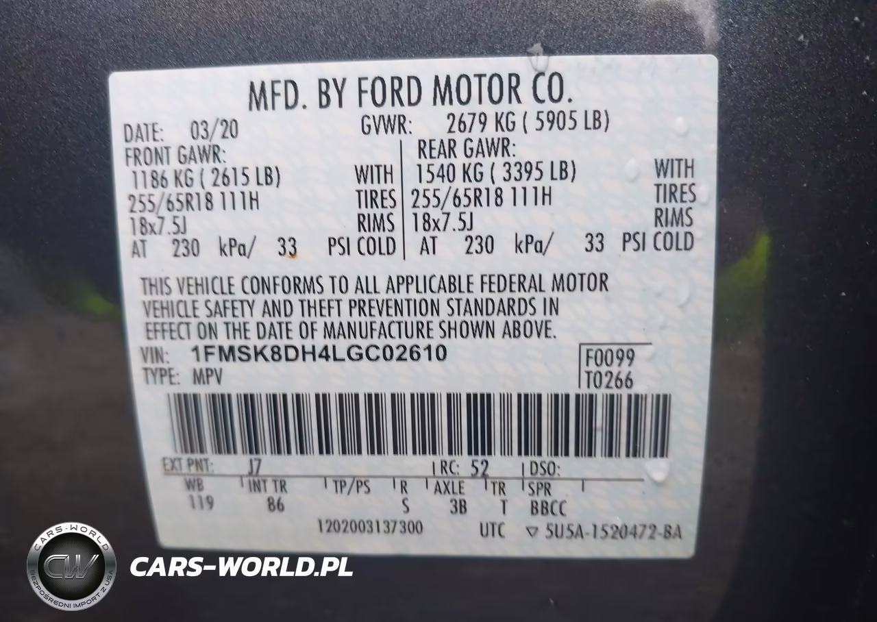 2020 Ford Explorer Xlt VIN:1FMSK8DH4LGC02610 - 9