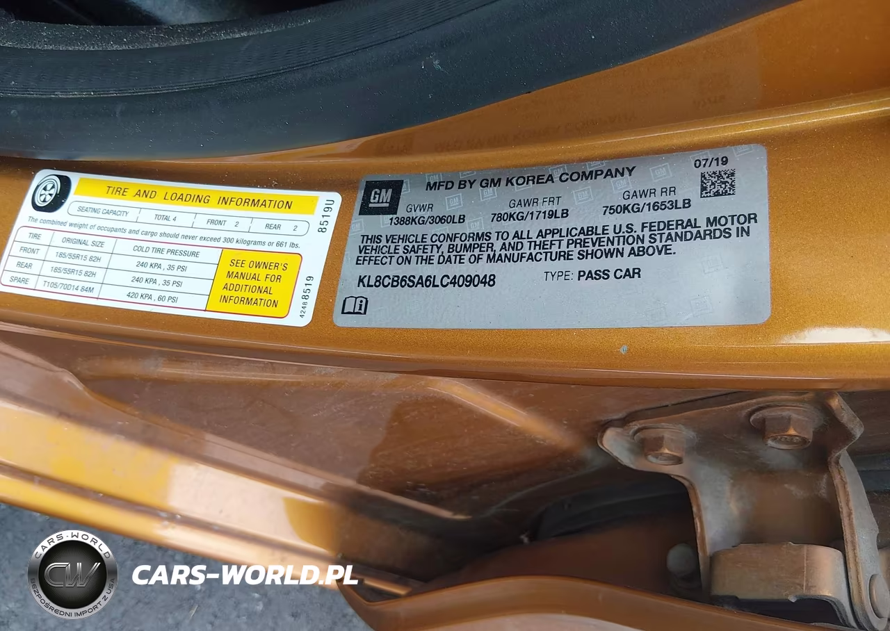 2020 Chevrolet Spark Fwd Ls Automatic VIN:KL8CB6SA6LC409048 - 9