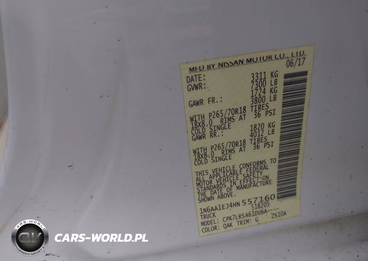 2017 Nissan Titan S VIN:1N6AA1EJ4HN557160 - 9
