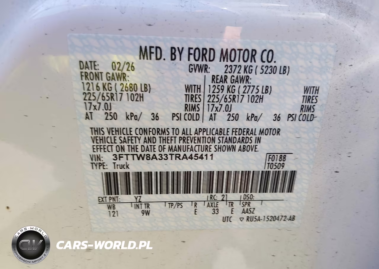 2026 Ford Maverick Xl VIN:3FTTW8A33TRA45411 - 9