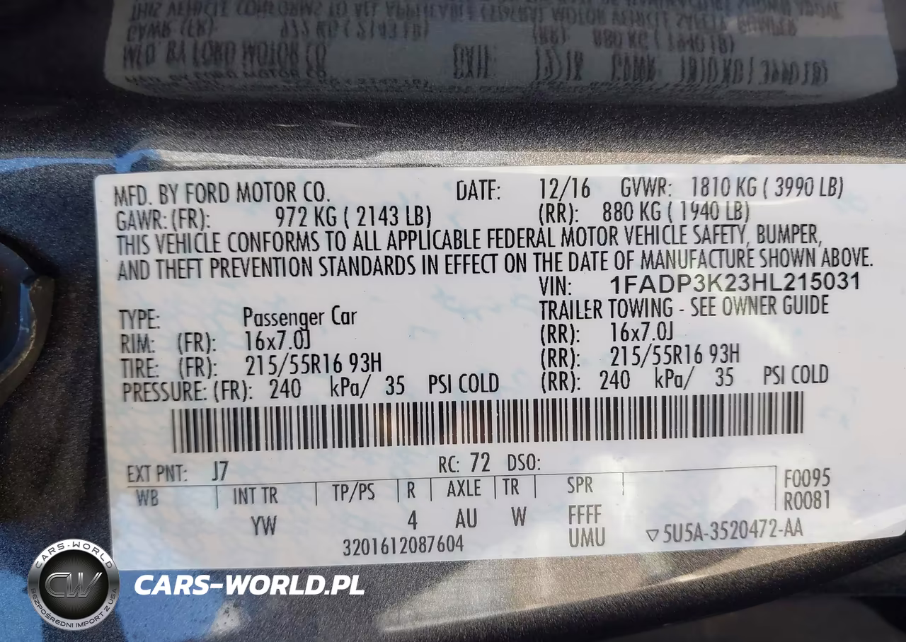 2017 Ford Focus Se VIN:1FADP3K23HL215031 - 9