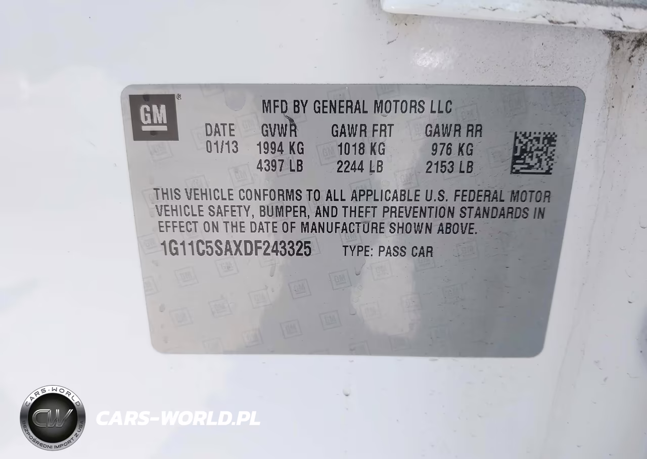 2013 Chevrolet Malibu 1Lt VIN:1G11C5SAXDF243325 - 9