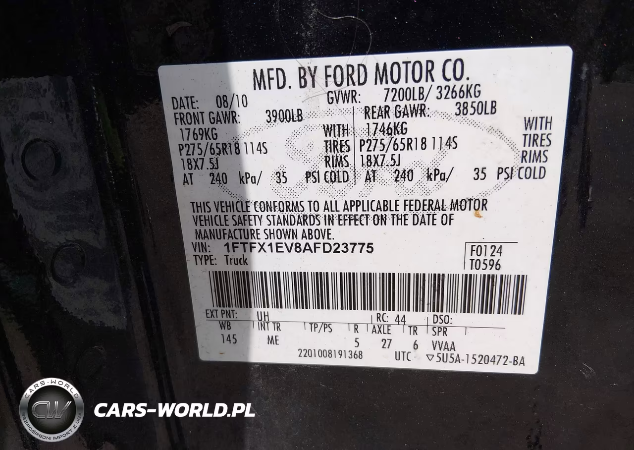 2010 Ford F-150 Fx4-Lariat-Xl-Xlt VIN:1FTFX1EV8AFD23775 - 9