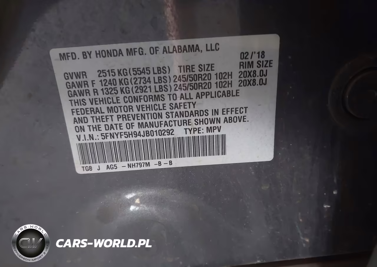 2018 Honda Pilot Touring VIN:5FNYF5H94JB010292 - 9
