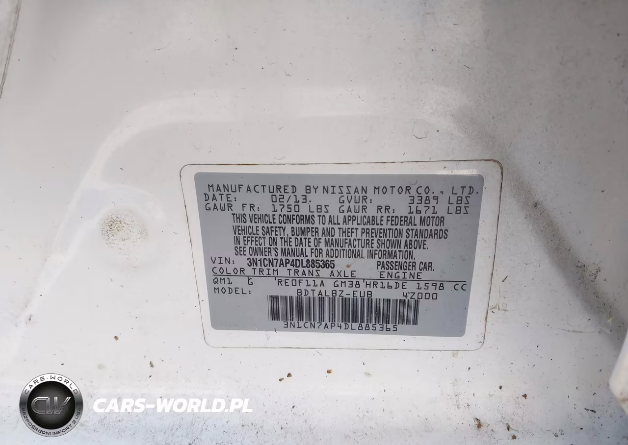 2013 Nissan Versa 1.6 Sv VIN:3N1CN7AP4DL885365 - 9