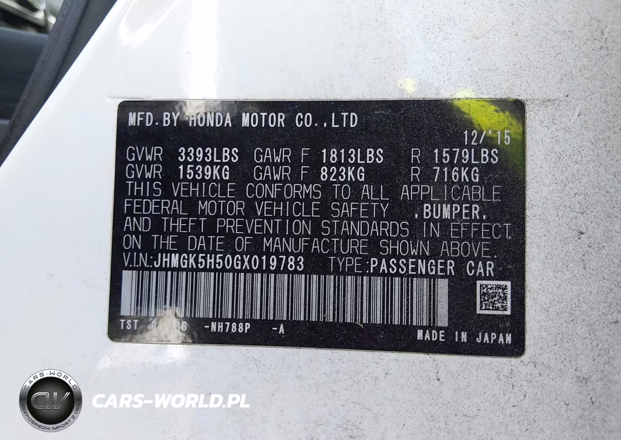 2016 Honda Fit Lx VIN:JHMGK5H50GX019783 - 9